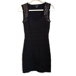 Forever 21 Dress S Small Black Sleeveless Sequins Bodycon